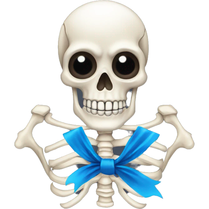 Skeleton with a ribbon emoji