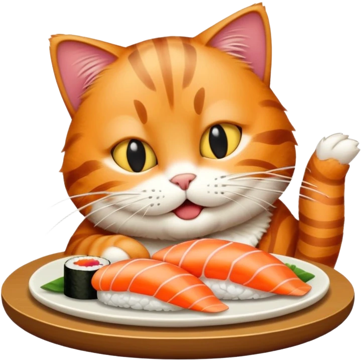 garfield the cat eating sushi emoji