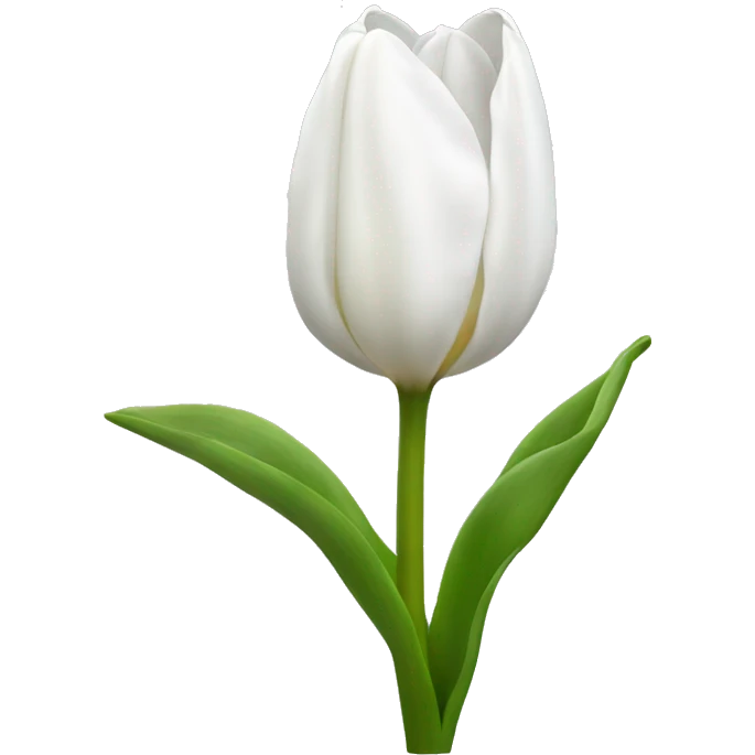 Single white tulip  emoji