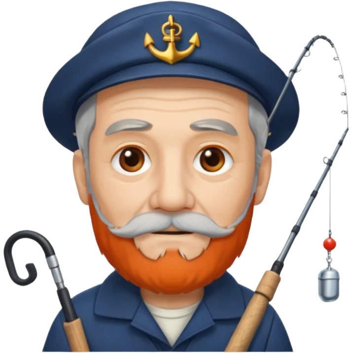 old sailor with a fishing rod emoji