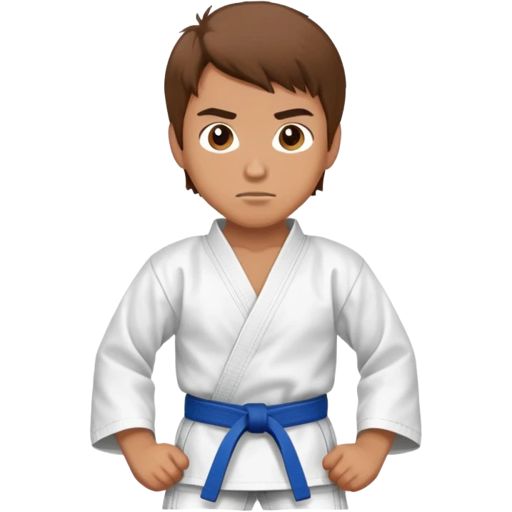 Brown hair karate guy emoji