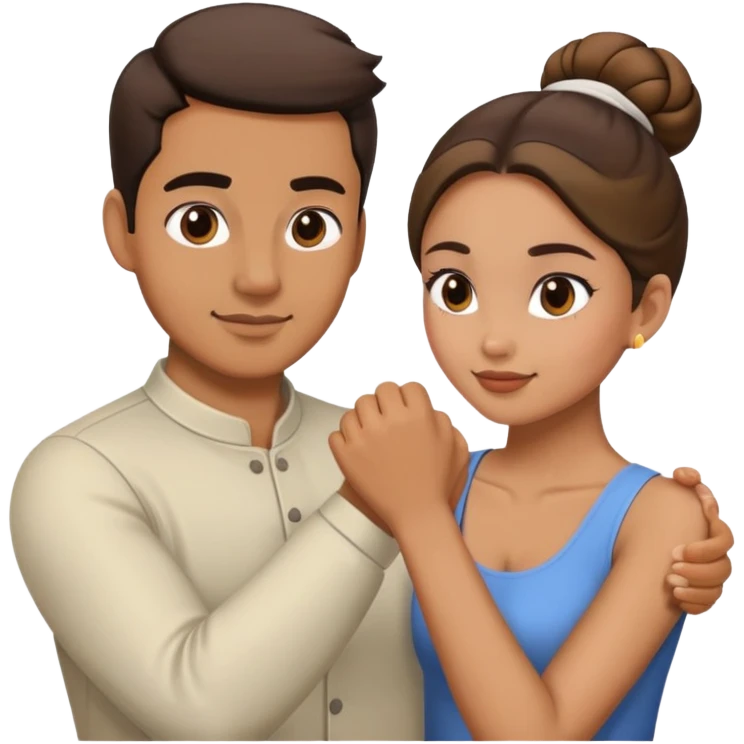 A guys slapping a women’s bun emoji