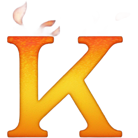 Letter k with flames emoji