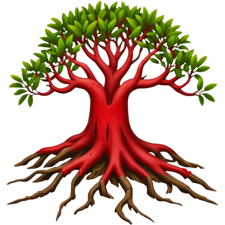 degraded or removed red mangrove and remnoved or cut roots emoji