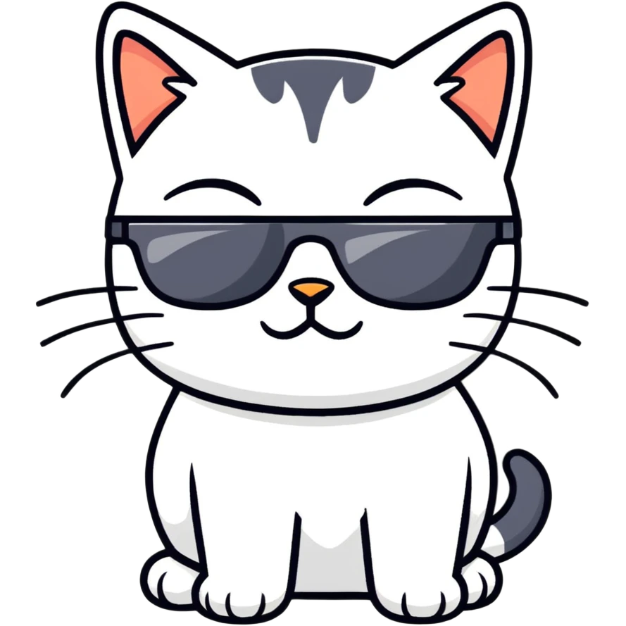 Cat with sunglasses emoji
