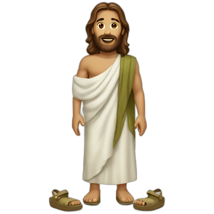 Jesus wearing crocs emoji