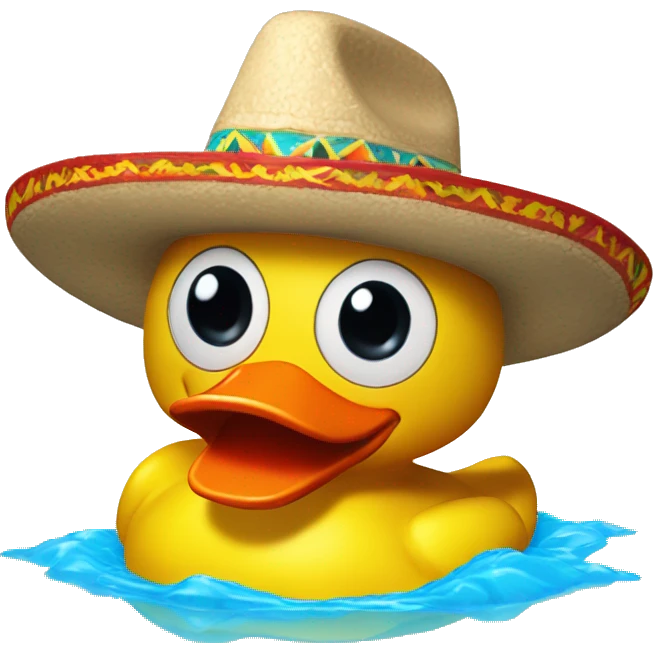Rubber duckie wearing a sombrero emoji