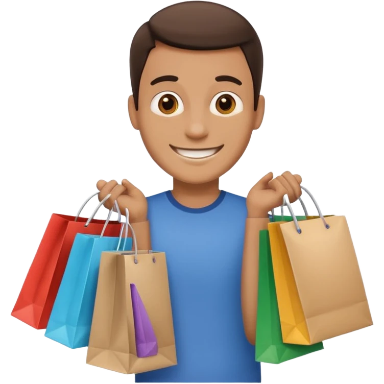 man with shopping bags emoji