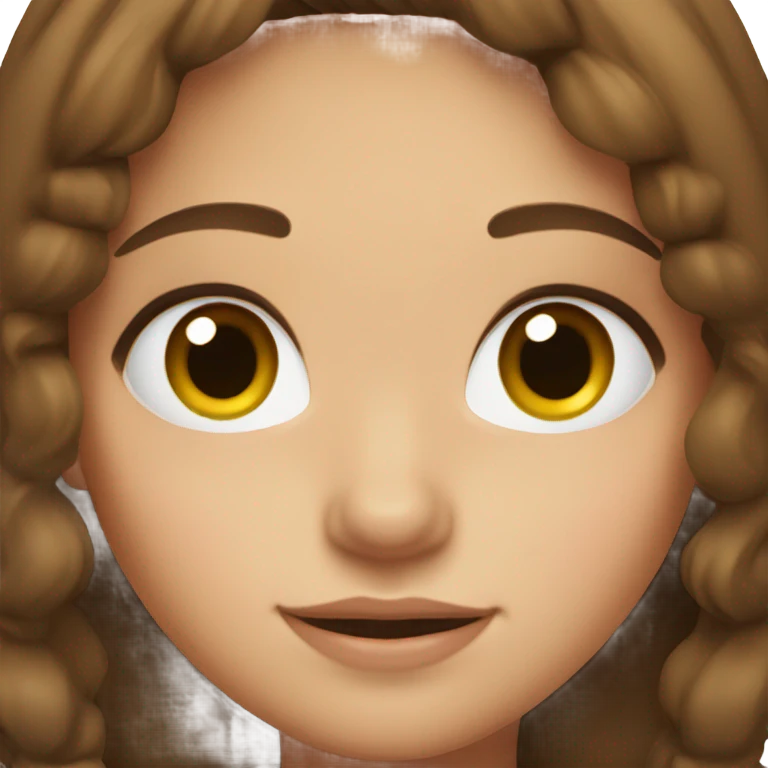 Cute girl with brown hair and brown eyes  emoji