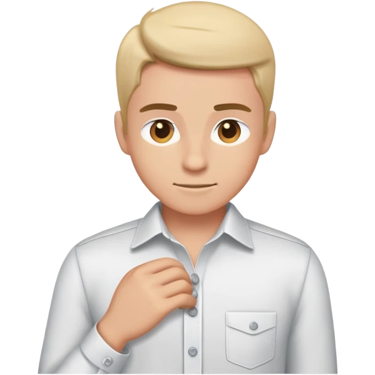 person buttoning up a shirt, simple and friendly emoji