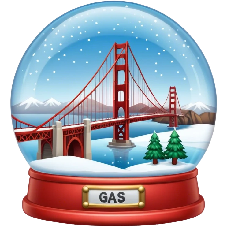 golden gate bridge in a snow globe emoji
