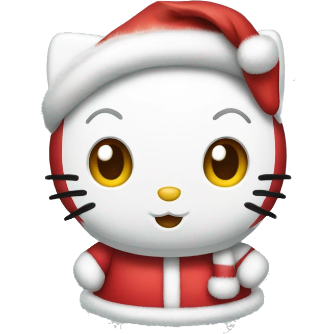 Hello Kitty wearing a santa hat Christmas emoji