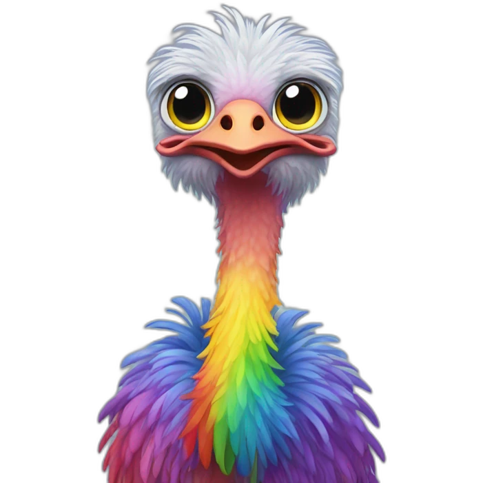 rainbow ostrich emoji