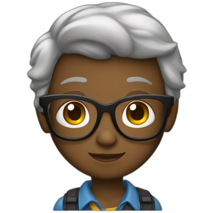Young brunie geek emoji