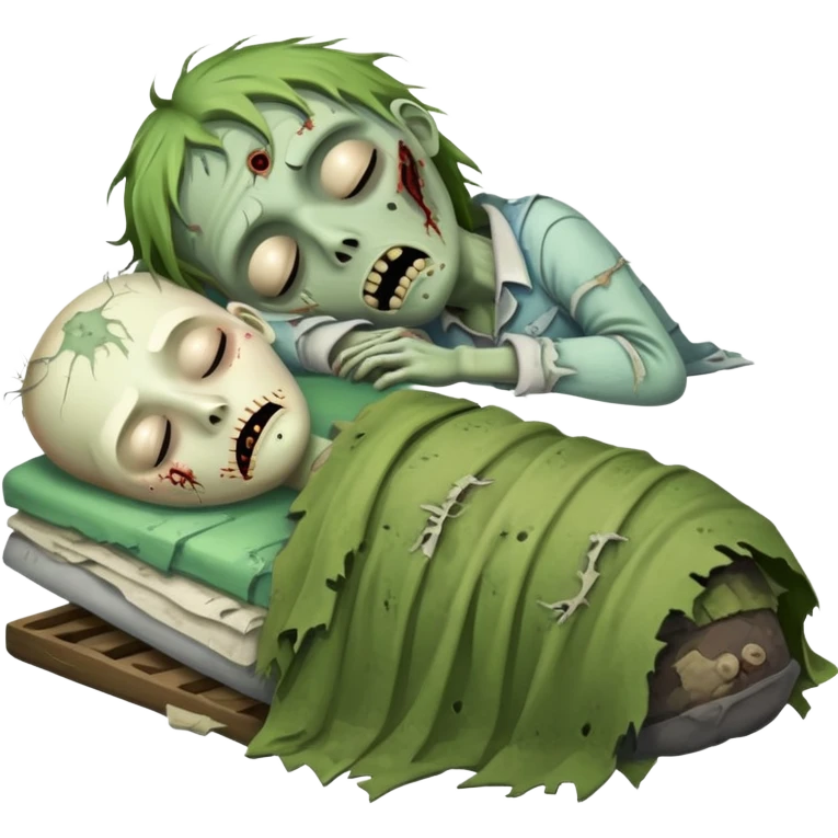 sleeping zombie with zzz emoji