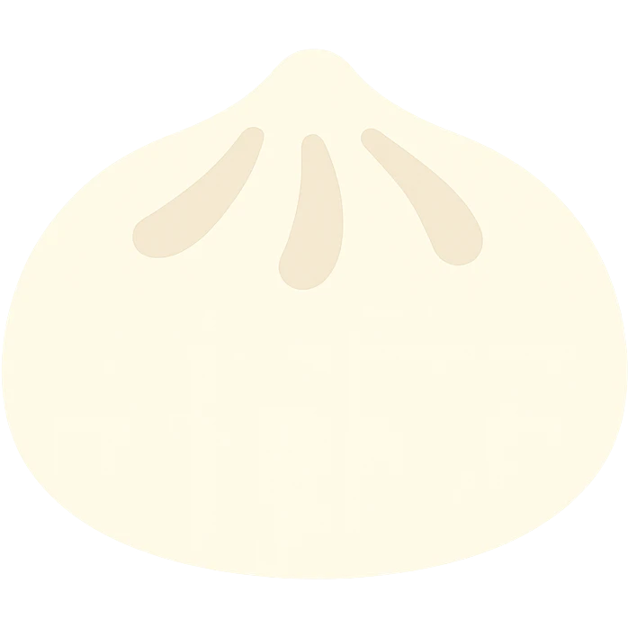 baozi, Chinese steamed bun with pleated top, color icon emoji