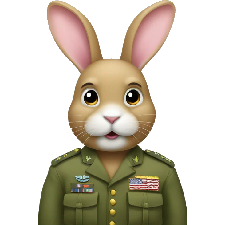 Rabbit that is in the army emoji