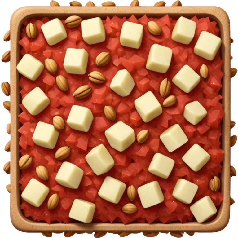 A paste made of grated apple, diced nuts and wine. It's color should resemble a brick emoji