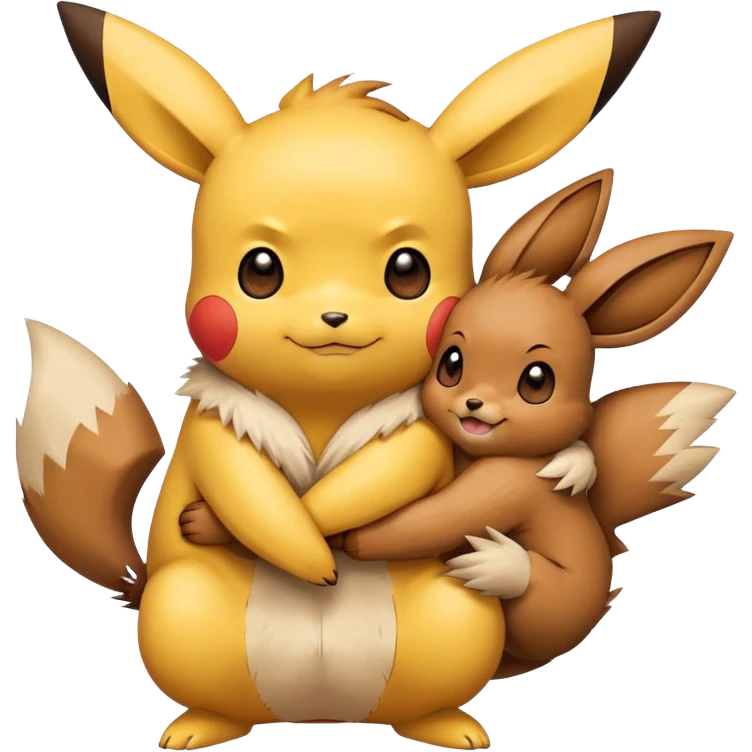 pikachu hugging eevee emoji