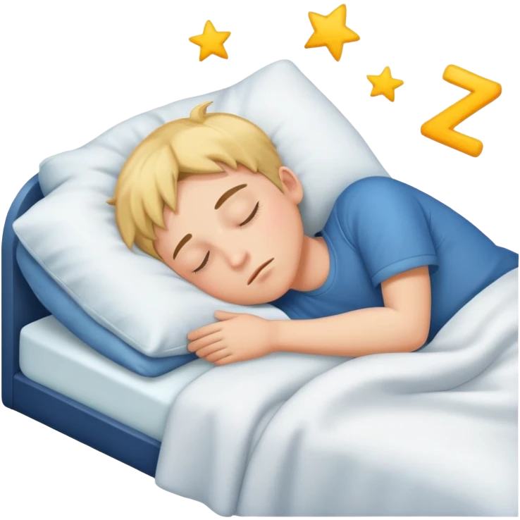 boy sleeping with ZZZ symbols above his head emoji
