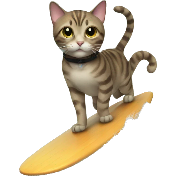Cat surfing emoji
