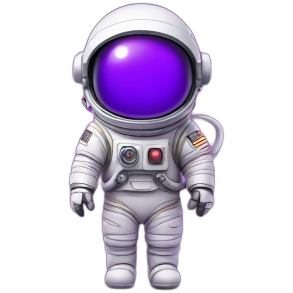 Astronaut with violet neon lighting emoji