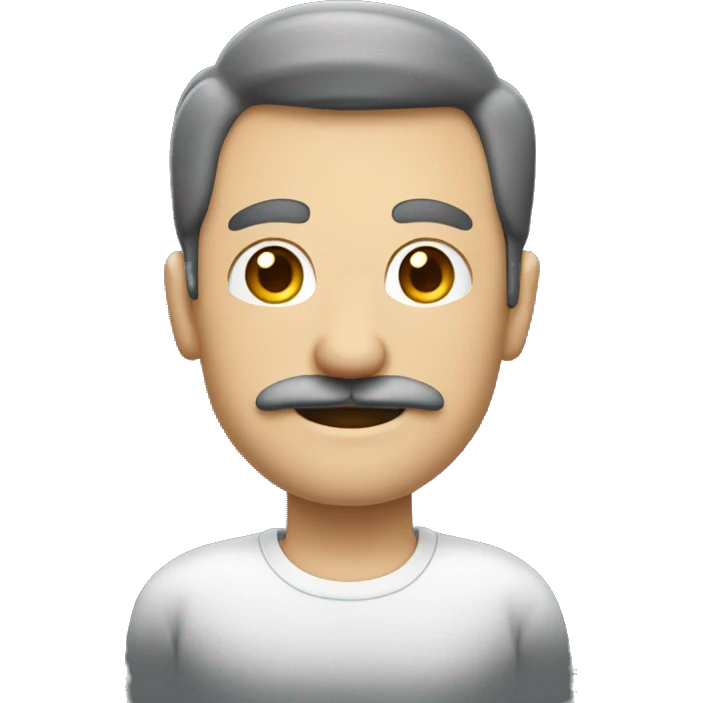 Homem branco, com bigode sorrindo e fazendo legal ,usando bone  emoji