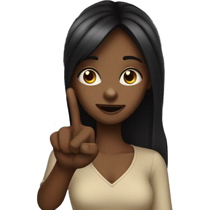 dark-hared girl showing down with an index finger  emoji