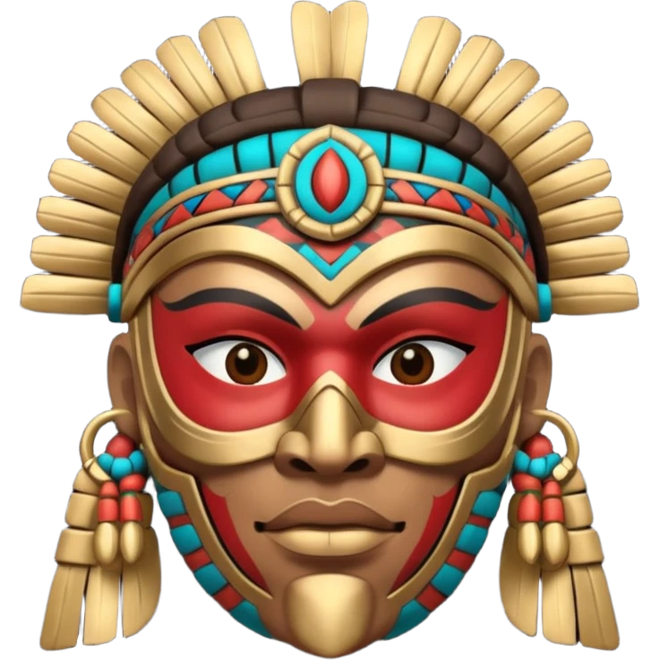 face full maya masked tradational mayan warrior emoji