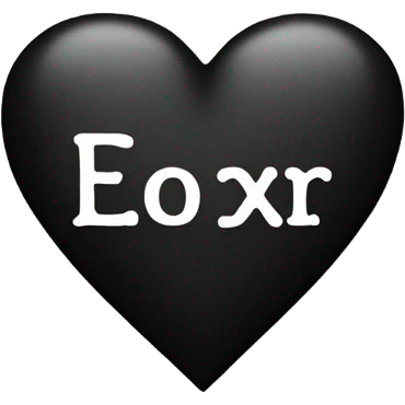 A black heart with the word Desmond written on it emoji