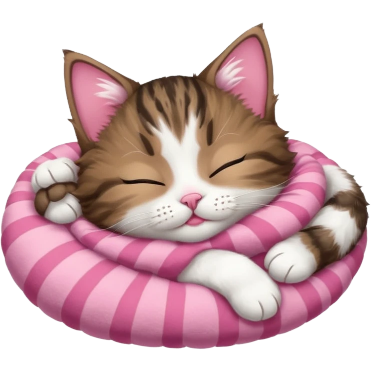 dark brown tabby and white kitten upside down sleeping emoji