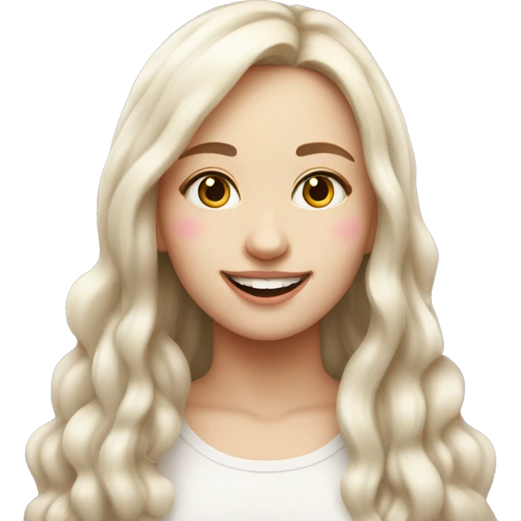 smiling slavic girl with white skin and pink light lips emoji