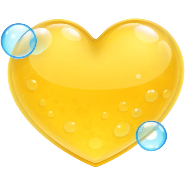 yellow heart with a bubble texture emoji