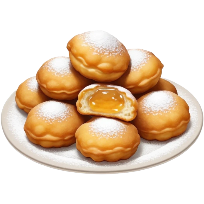 buñuelos de cuaresma, Spanish Lenten fritters, fried dough balls dusted with sugar emoji