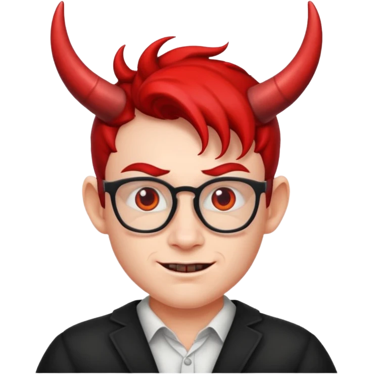 nerd face with devil horns emoji