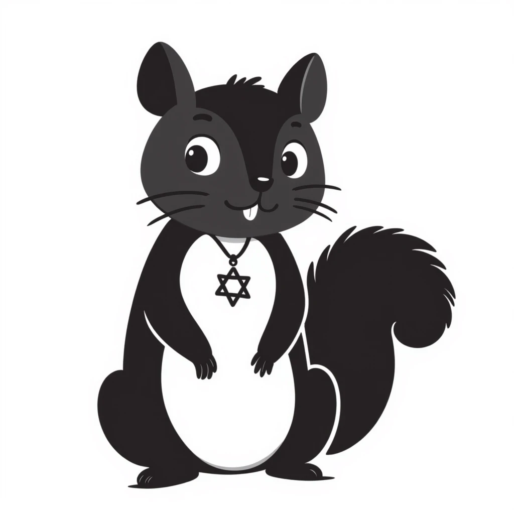 squirrel wearing a Star of David necklace emoji