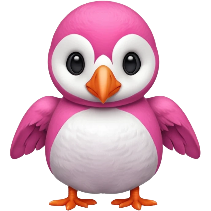 pink puffin stuffinf emoji