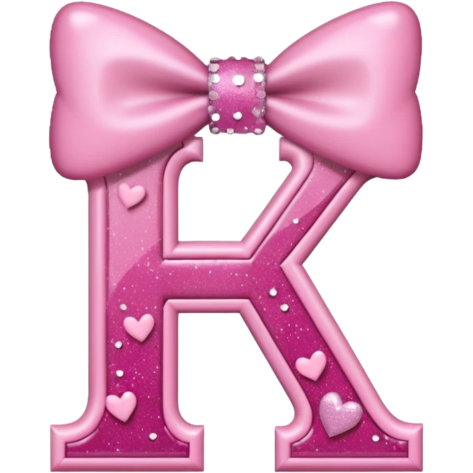 mix light pink dark pink and white girly letter k emoji