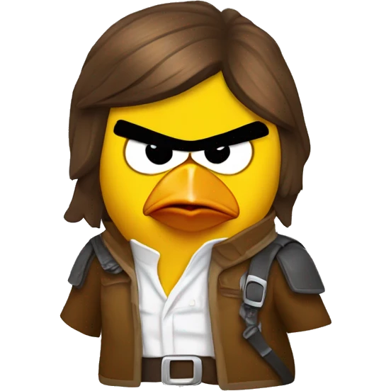 yellow angry bird dressed as han solo emoji
