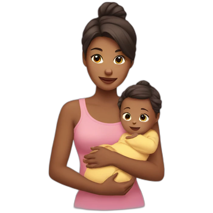 Tai girl with baby emoji