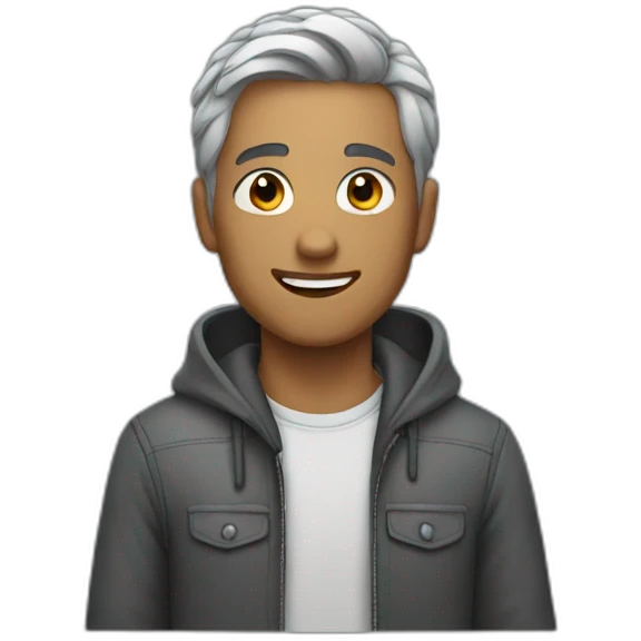 young man with grey hair emoji