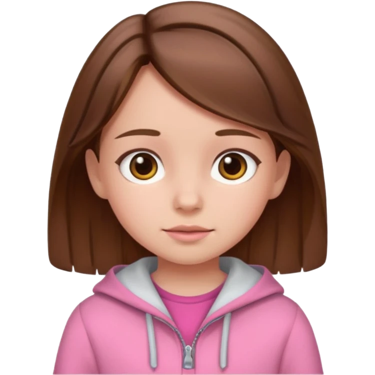 little girl, brown hair, pink clothes emoji
