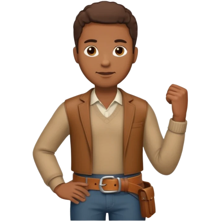 Black man with a belt folded in his hand emoji