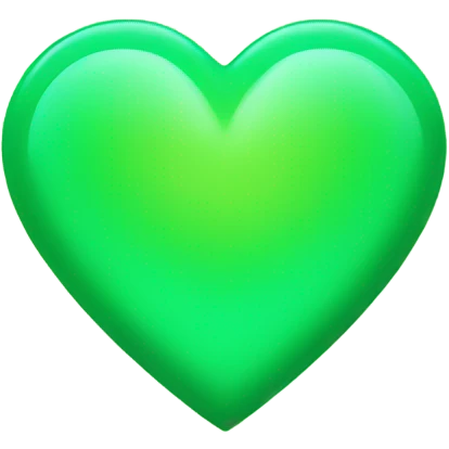 Shiny neon green heart  emoji