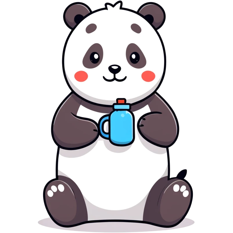 panda with hot water bottle emoji