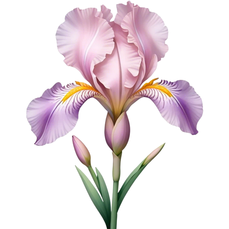 single Soft Pink Iris, straight stem emoji