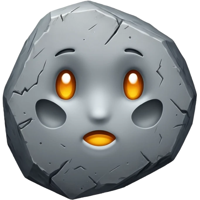 one stone with no face emoji