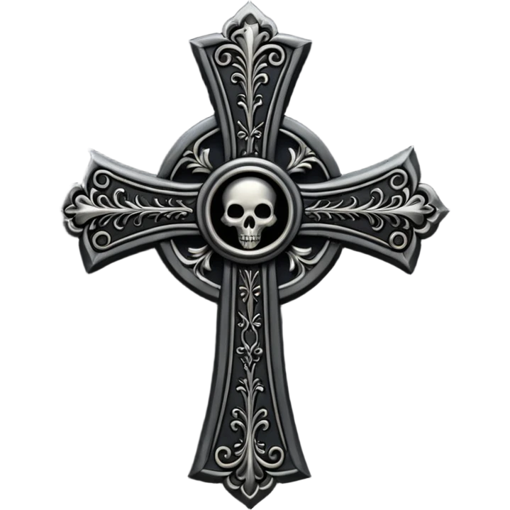 black goth cross emoji