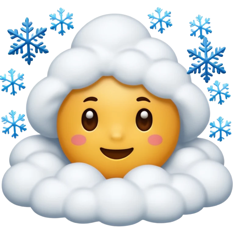 powder snow with snowflakes falling emoji