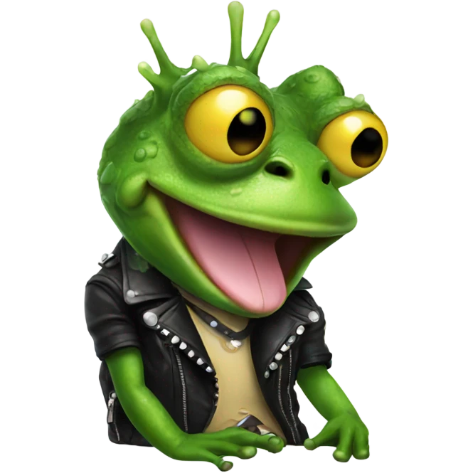 Punk frog emoji